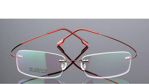 Rimless Titanium Glasses Frames Men Flexible Optical Frame Retro Glasses - JACKMARC - JACKMARC.COM