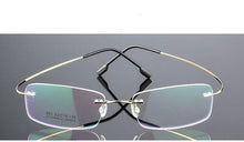 Load image into Gallery viewer, Rimless Titanium Glasses Frames Men Flexible Optical Frame Retro Glasses - JACKMARC - JACKMARC.COM
