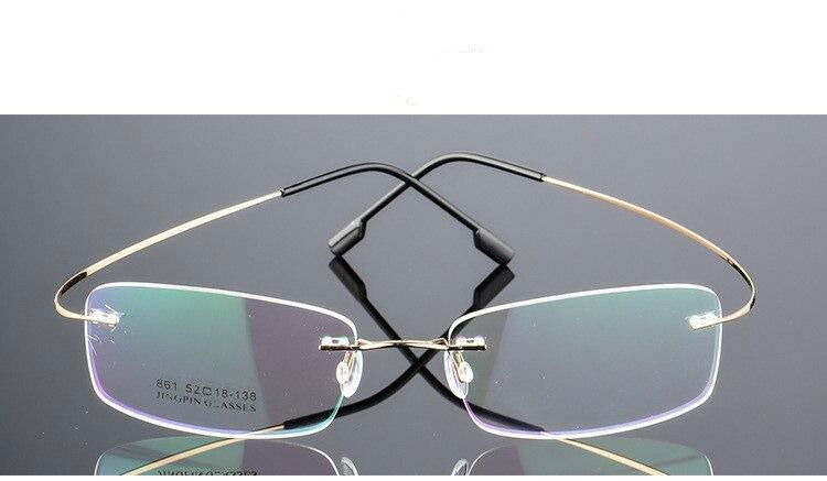 Rimless Titanium Glasses Frames Men Flexible Optical Frame Retro Glasses - JACKMARC - JACKMARC.COM