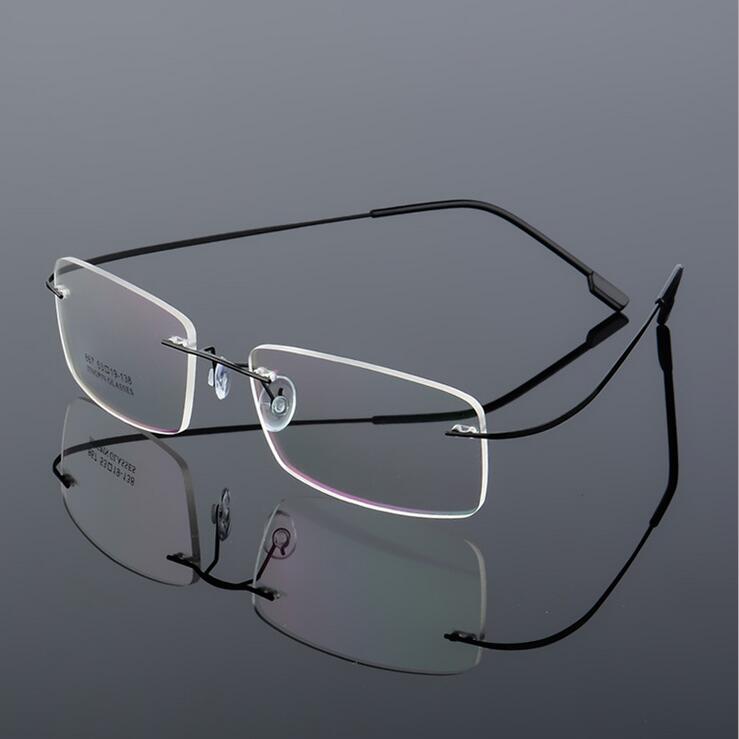 Rimless Titanium Glasses Frames Men Flexible Optical Frame Retro Glasses - JACKMARC - JACKMARC.COM