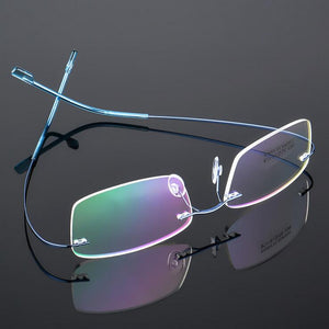 Rimless Titanium Glasses Frames Men Flexible Optical Frame Retro Glasses - JACKMARC - JACKMARC.COM