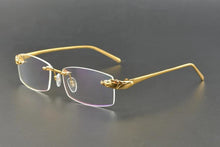 Load image into Gallery viewer, Rimless Titanium Glasses Men Leopard Spectacles for Prescription Eyewear Ultralight - JACKMARC.COM
