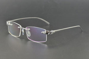 Rimless Titanium Glasses Men Leopard Spectacles for Prescription Eyewear Ultralight - JACKMARC.COM