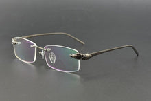 Load image into Gallery viewer, Rimless Titanium Glasses Men Leopard Spectacles for Prescription Eyewear Ultralight - JACKMARC.COM
