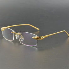 Load image into Gallery viewer, Rimless Titanium Glasses Men Leopard Spectacles for Prescription Eyewear Ultralight - JACKMARC.COM
