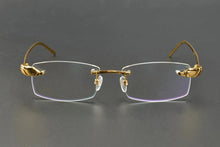 Load image into Gallery viewer, Rimless Titanium Glasses Men Leopard Spectacles for Prescription Eyewear Ultralight - JACKMARC.COM
