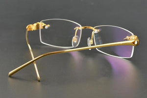 Rimless Titanium Glasses Men Leopard Spectacles for Prescription Eyewear Ultralight - JACKMARC.COM