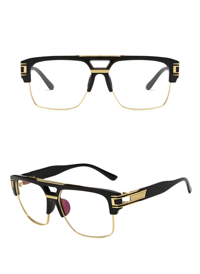 Geometric Oversize Black Eyeglasses