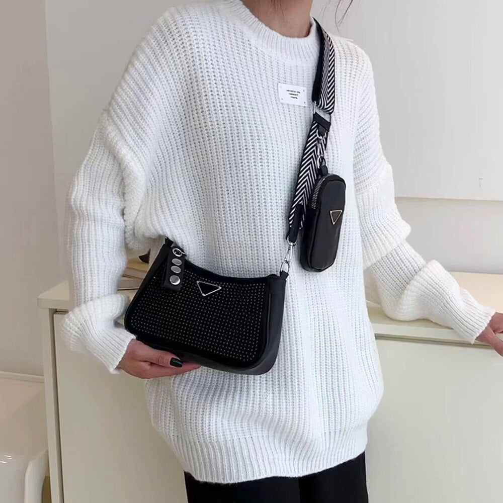New Fashion Full Diamond Women's Handbags With Small Wallet-Jack mac