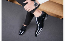 Load image into Gallery viewer, Shiny Black Antiwrinkle Shoes - JACKMARC.COM
