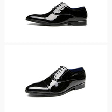 Load image into Gallery viewer, Shiny Black Antiwrinkle Shoes - JACKMARC.COM
