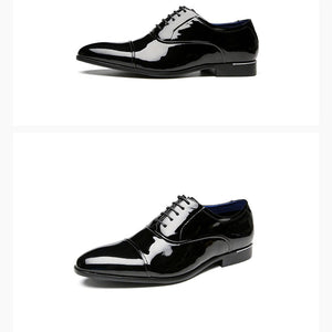 Shiny Black Antiwrinkle Shoes - JACKMARC.COM