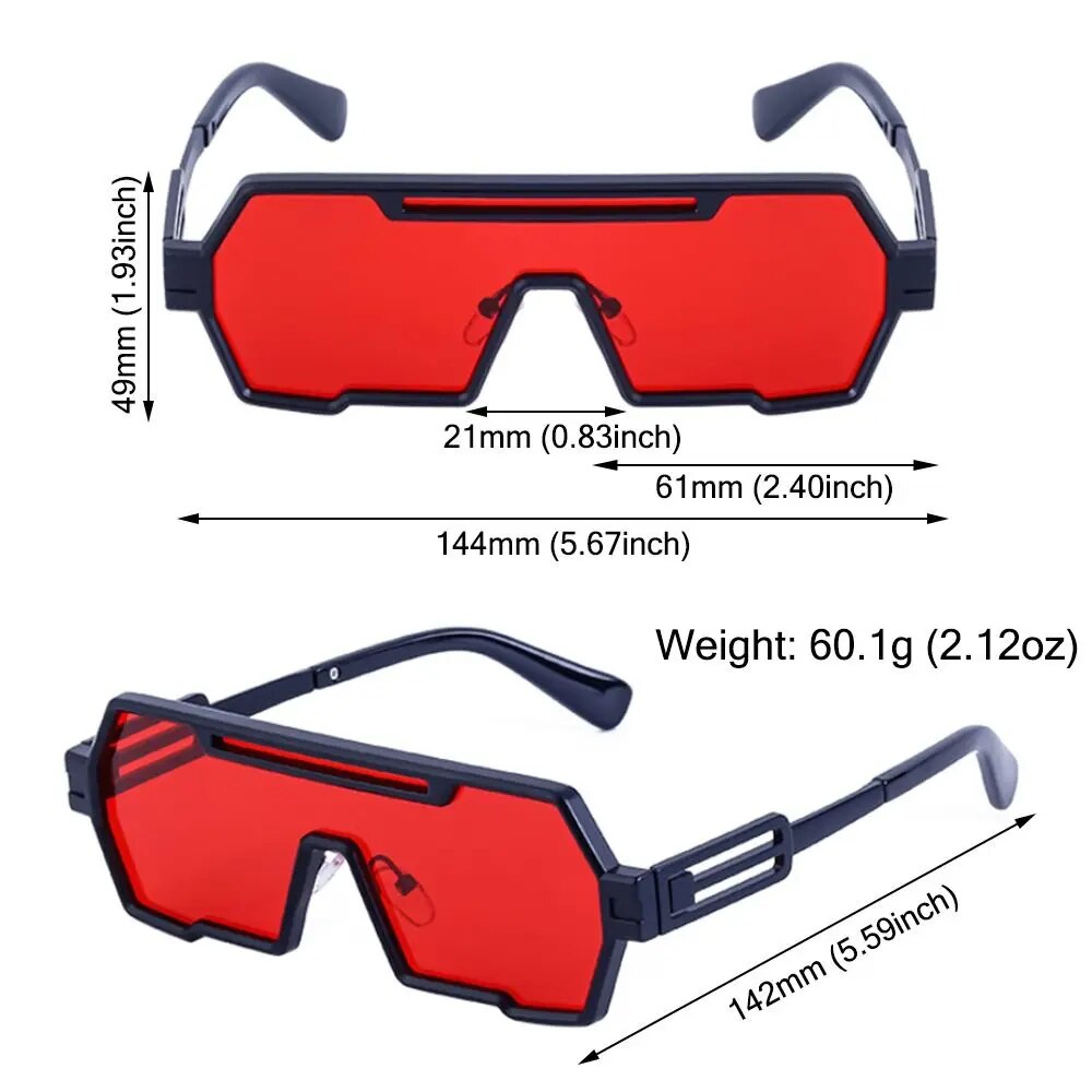 Square Vintage Punk Fashion Glasses Retro - JACKMARC.COM