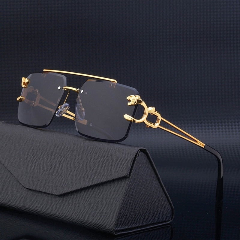 Steampunk Retro Rimless Sunglasses - JACKMARC.COM