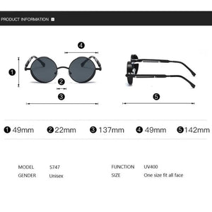 Steampunk Round Metal Sunglasses - JACKMARC.COM