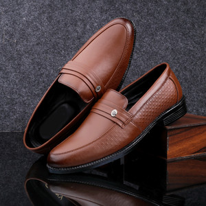 Stylish Loafer Brown Leather Shoes - JACKMARC.COM