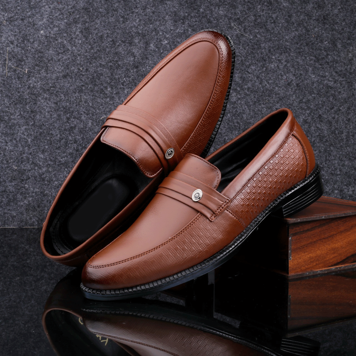 Stylish Loafer Brown Leather Shoes - JACKMARC.COM