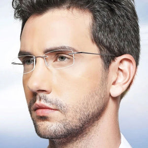 Titanium Alloy Rimless Glasses Frame for Men - JACKMARC.COM