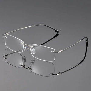 Titanium Alloy Rimless Glasses Frame for Men - JACKMARC.COM