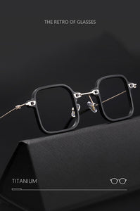 Titanium Men Eyeglasses Square Glasses Frame - JACKMARC.COM