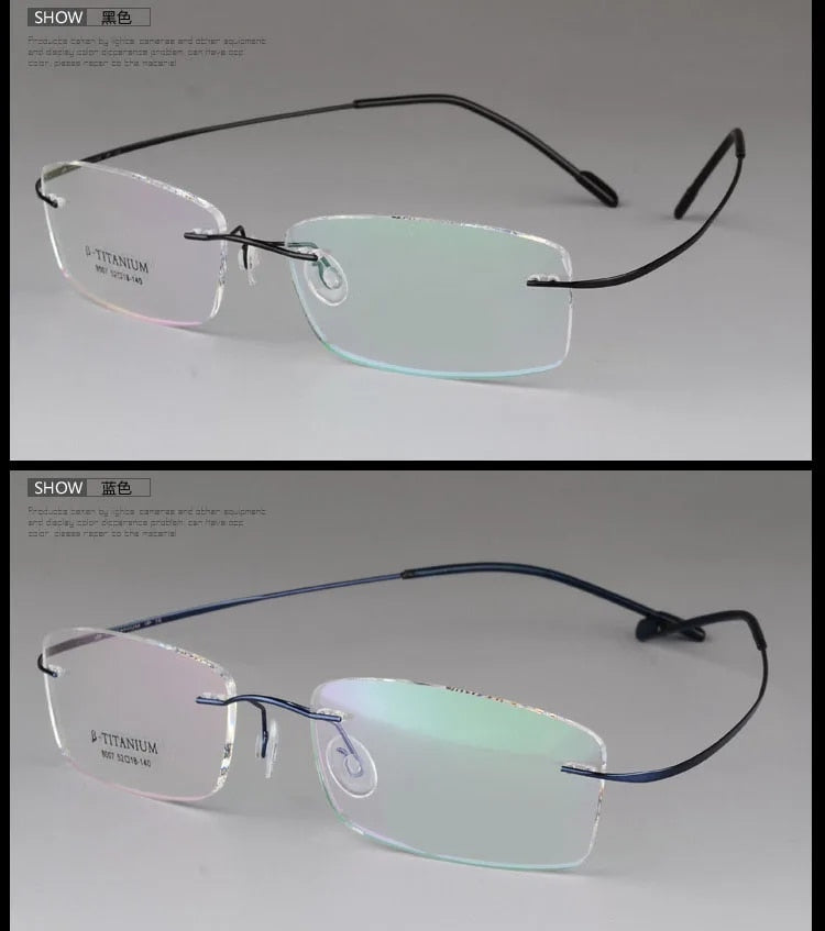 Titanium Unisex Rimless Optical Frame - Model 8007 - JACKMARC.COM