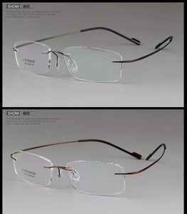 Titanium Unisex Rimless Optical Frame - Model 8007 - JACKMARC.COM