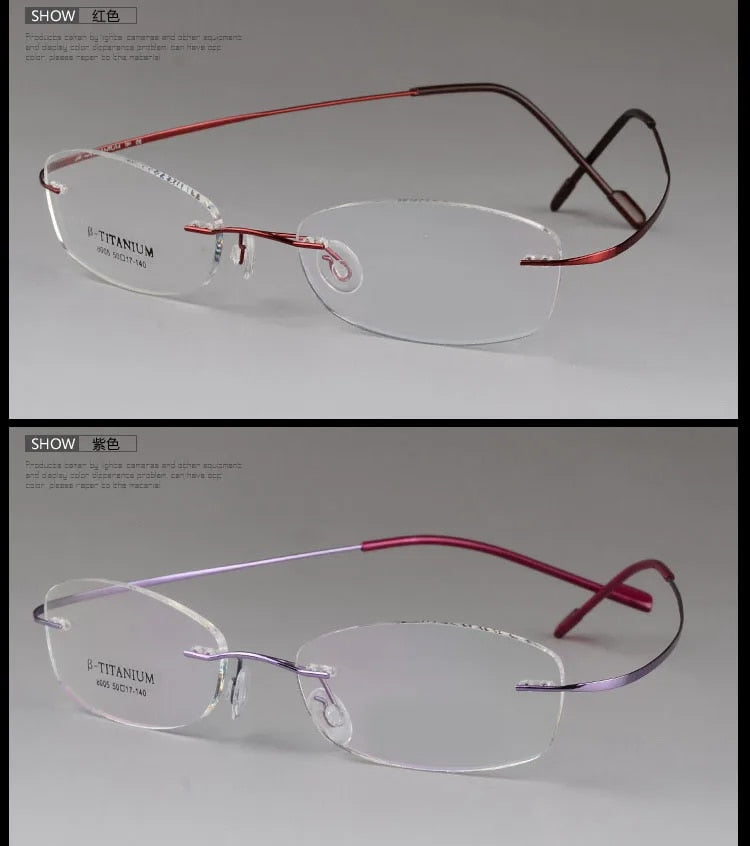 Titanium Unisex Rimless Optical Frame - Model 8007 - JACKMARC.COM
