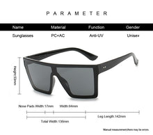 Load image into Gallery viewer, Vintage Black Square Oversized Sunglasses Men &amp; Woman - Jack Marc - JACKMARC.COM
