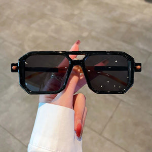 Vintage Double Bridge Sunglasses - Unisex Fashion Square Gradient Sun Glasses - JACKMARC.COM