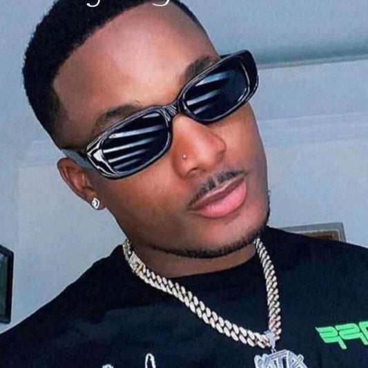 Vintage Rectangle Black Sunglasses - JACKMARC.COM