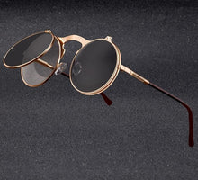 Load image into Gallery viewer, Vintage Retro Round Steampunk Flip Up Sunglasses - JACKMARC.COM
