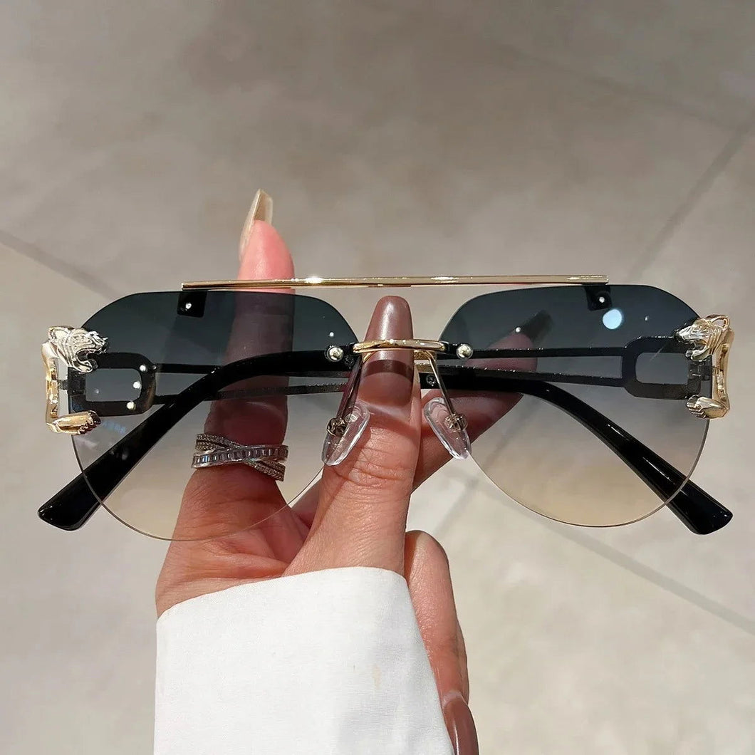 Vintage Rimless Pilot Sunglasses - JACKMARC.COM