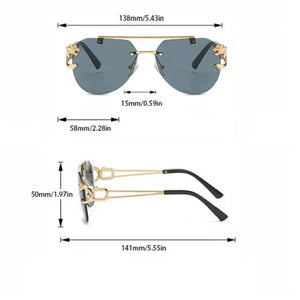 Vintage Rimless Pilot Sunglasses - JACKMARC.COM