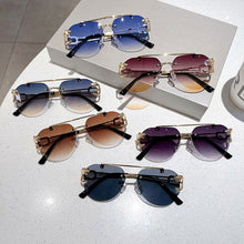 Load image into Gallery viewer, Vintage Rimless Sunglasses Men Women Trendy Aviator Gradient Shades-JackMarc - JACKMARC.COM
