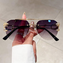 Load image into Gallery viewer, Vintage Rimless Sunglasses Men Women Trendy Aviator Gradient Shades-JackMarc - JACKMARC.COM
