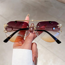 Load image into Gallery viewer, Vintage Rimless Sunglasses Men Women Trendy Aviator Gradient Shades-JackMarc - JACKMARC.COM
