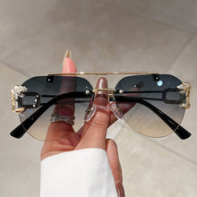 Load image into Gallery viewer, Vintage Rimless Sunglasses Men Women Trendy Aviator Gradient Shades-JackMarc - JACKMARC.COM
