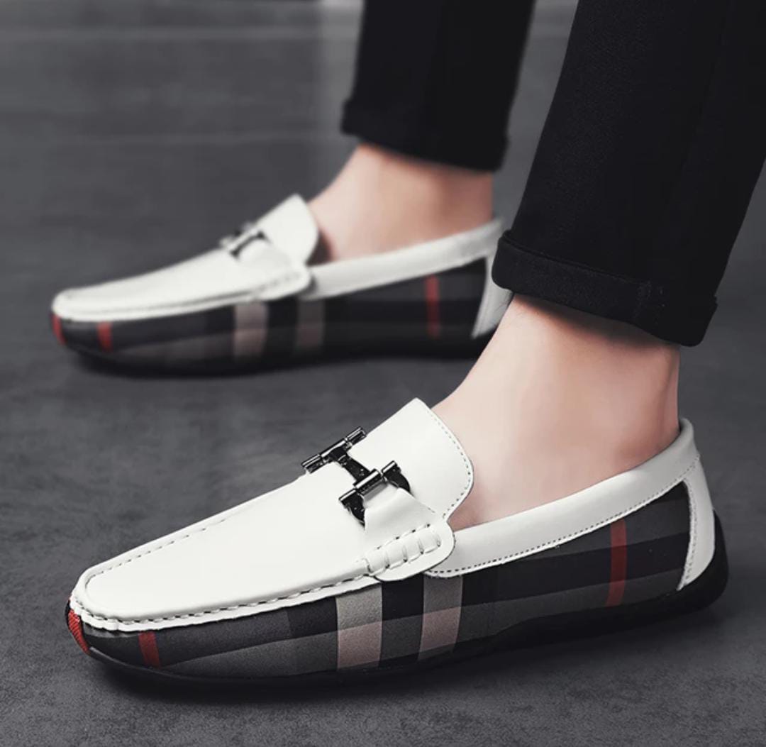 Jack Marc's Men's White Loafers in Vegan Leather for All Seasons