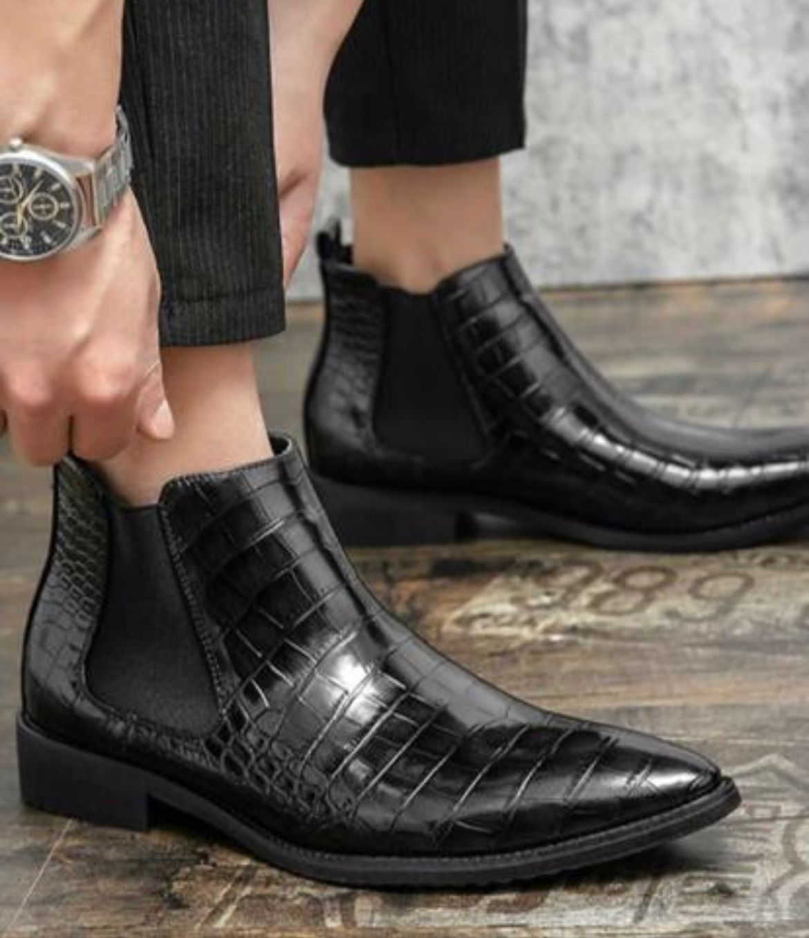 New Stylish Croco Boots For Men Party and Formal Wear -Jack Marc