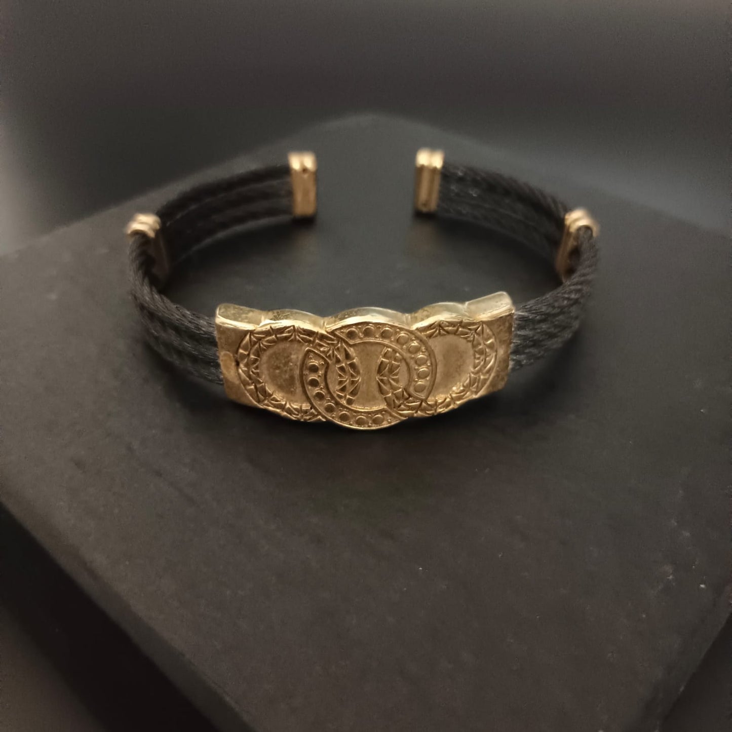 New Gold Black Kada Bracelet For Men and Women-Jack Marc