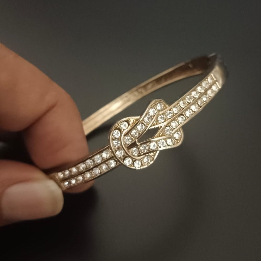 New Golden Knot Design Diamond Gold Bracelet For Women and Girl-Jack Marc