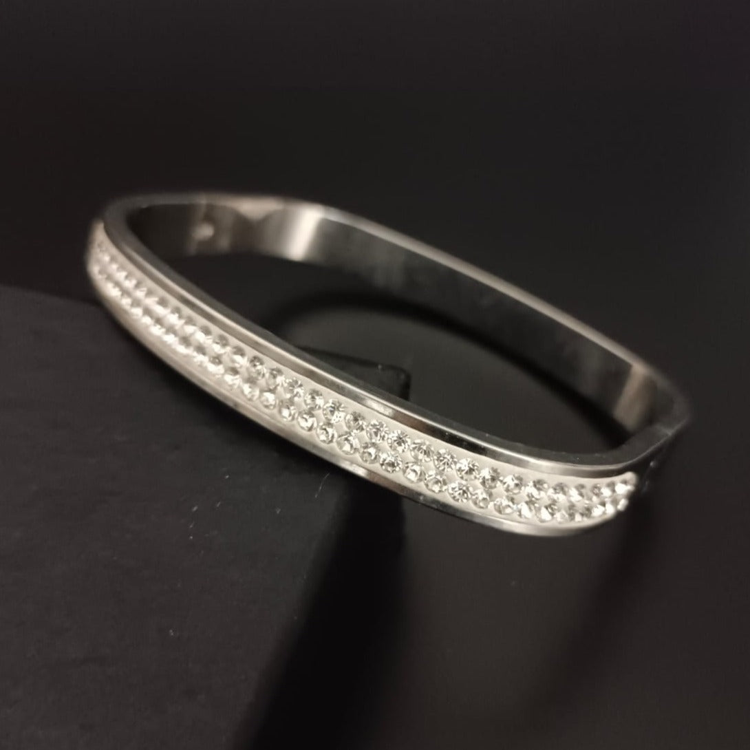 New Silver Rectangular Style Design Diamond Bracelet For Women and Girl-Jack Marc
