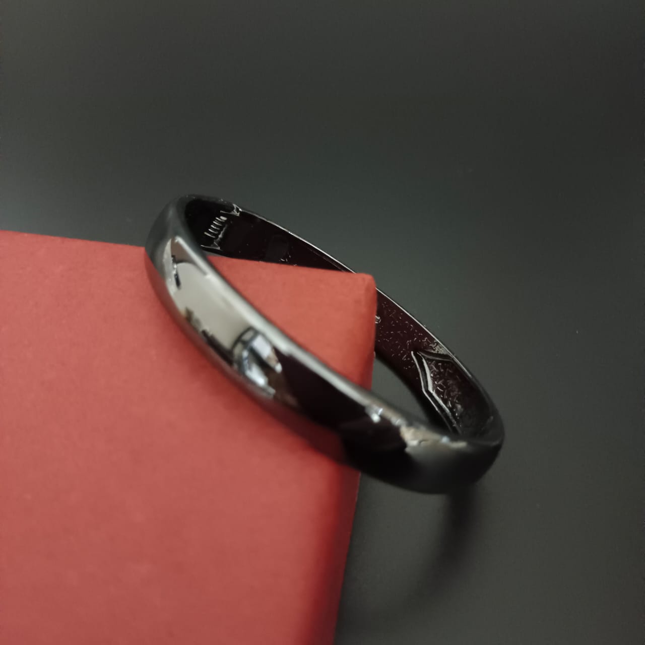 New Chrome Finish Black Kada Bracelet For Men and Women Jack Marc