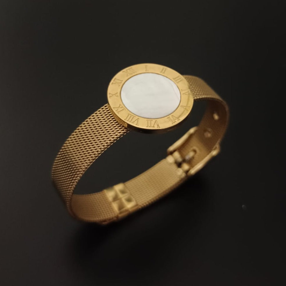 New Golden Watch Design Bracelet For Women and Girl-Jack Marc (White Gold Dial)