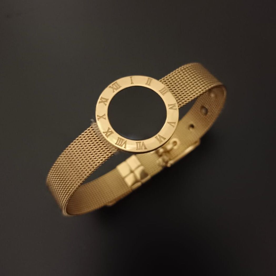 New Golden Watch Design Bracelet For Women and Girl-Jack Marc (Black Gold Dial)