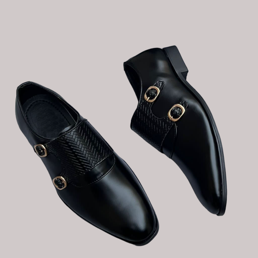New High Quality Black Patent Faux Leather Upper Material with Durable Sole Quality-Jack marc