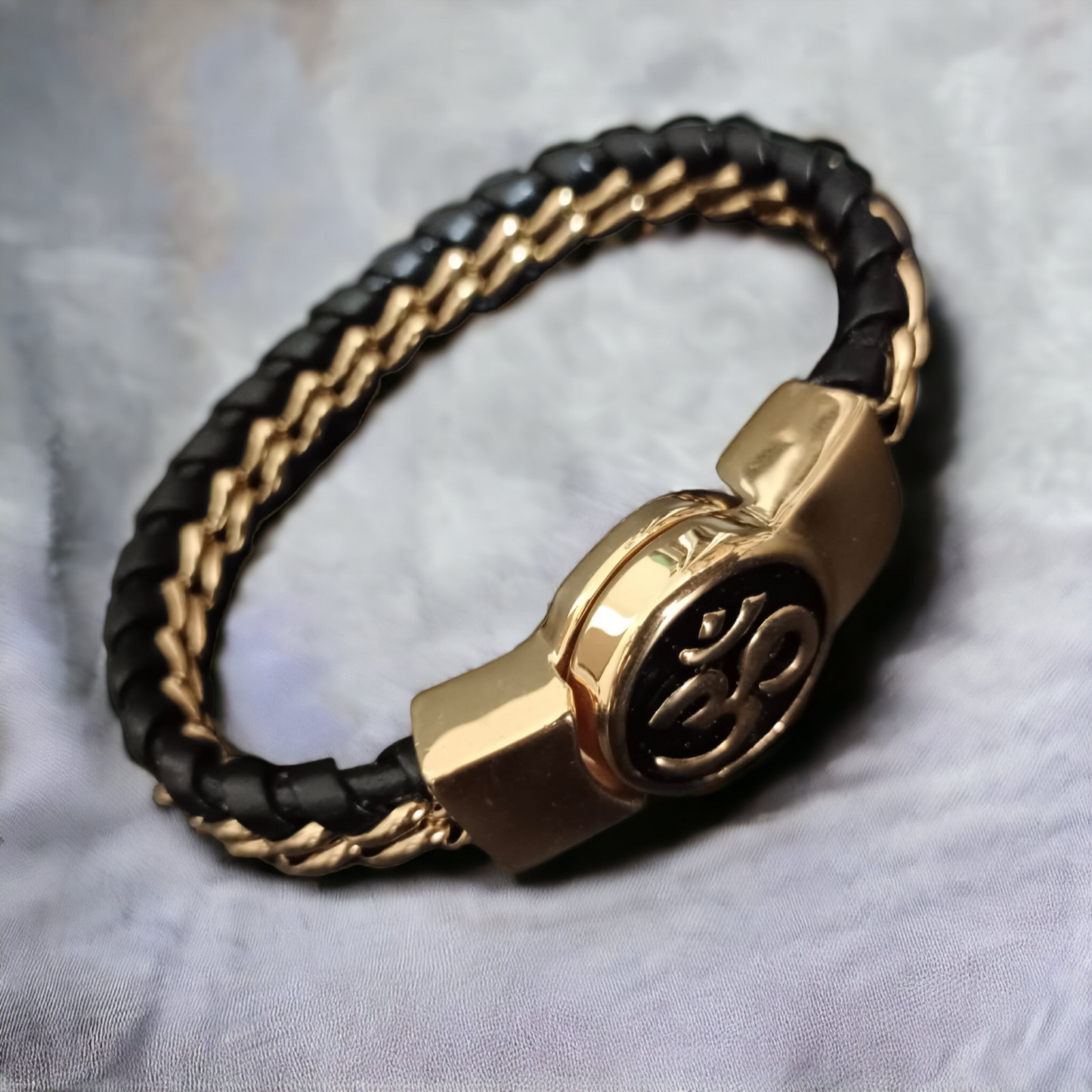 Jack Marc New OM Devotional Gold Bracelet For Men