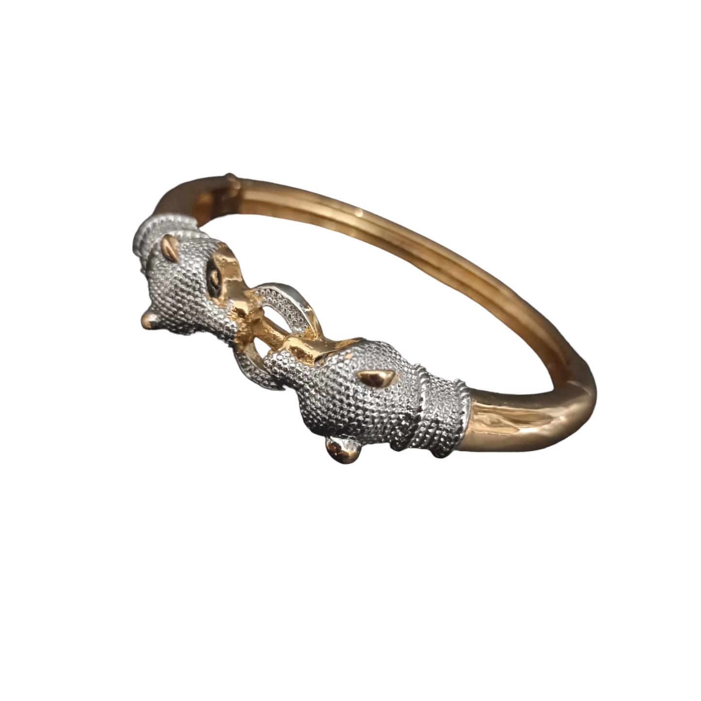 Jack Marc New Silver Gold Jaguar Bracelet For Men