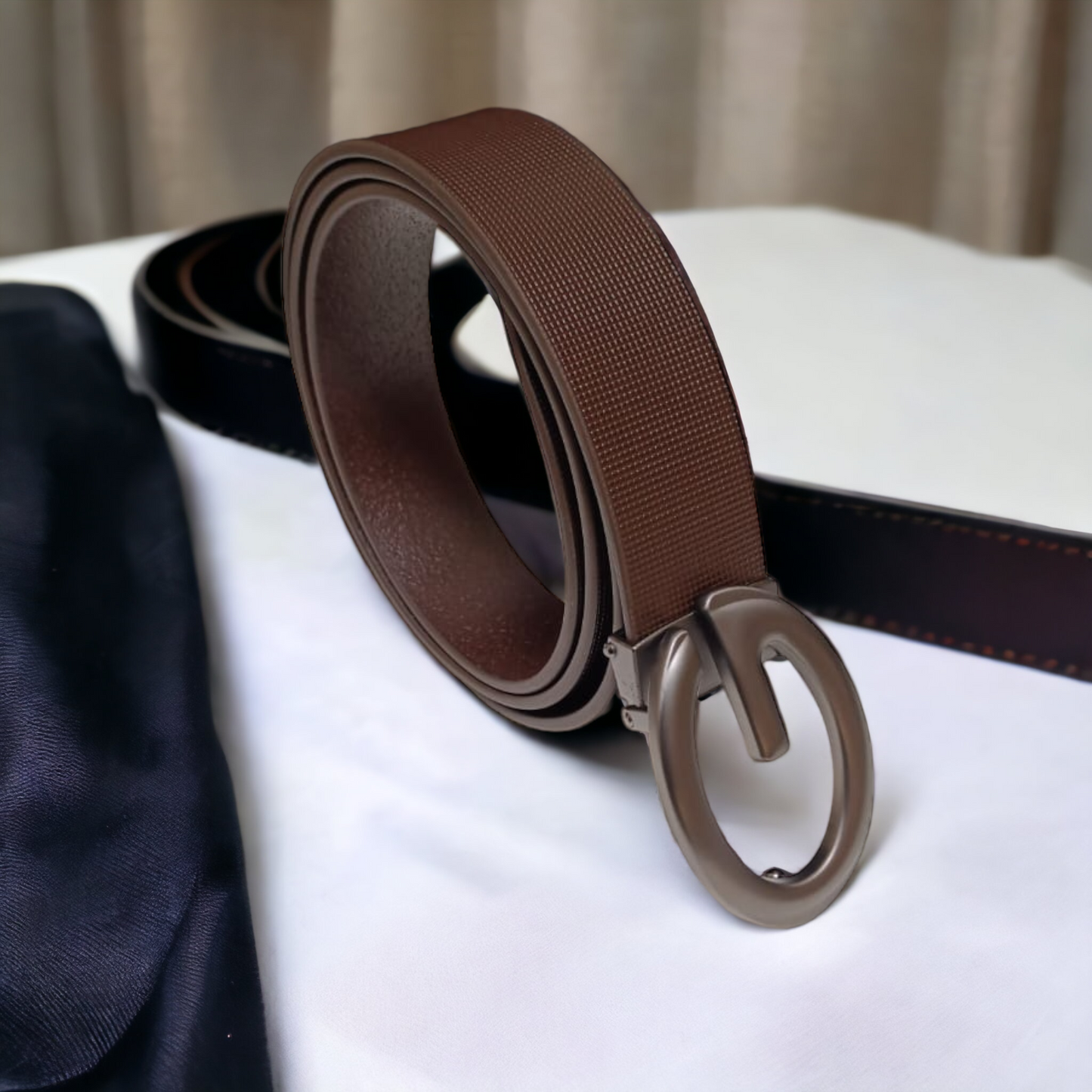 Jack Marc Men's Pin Buckle Genuine Leather Belt