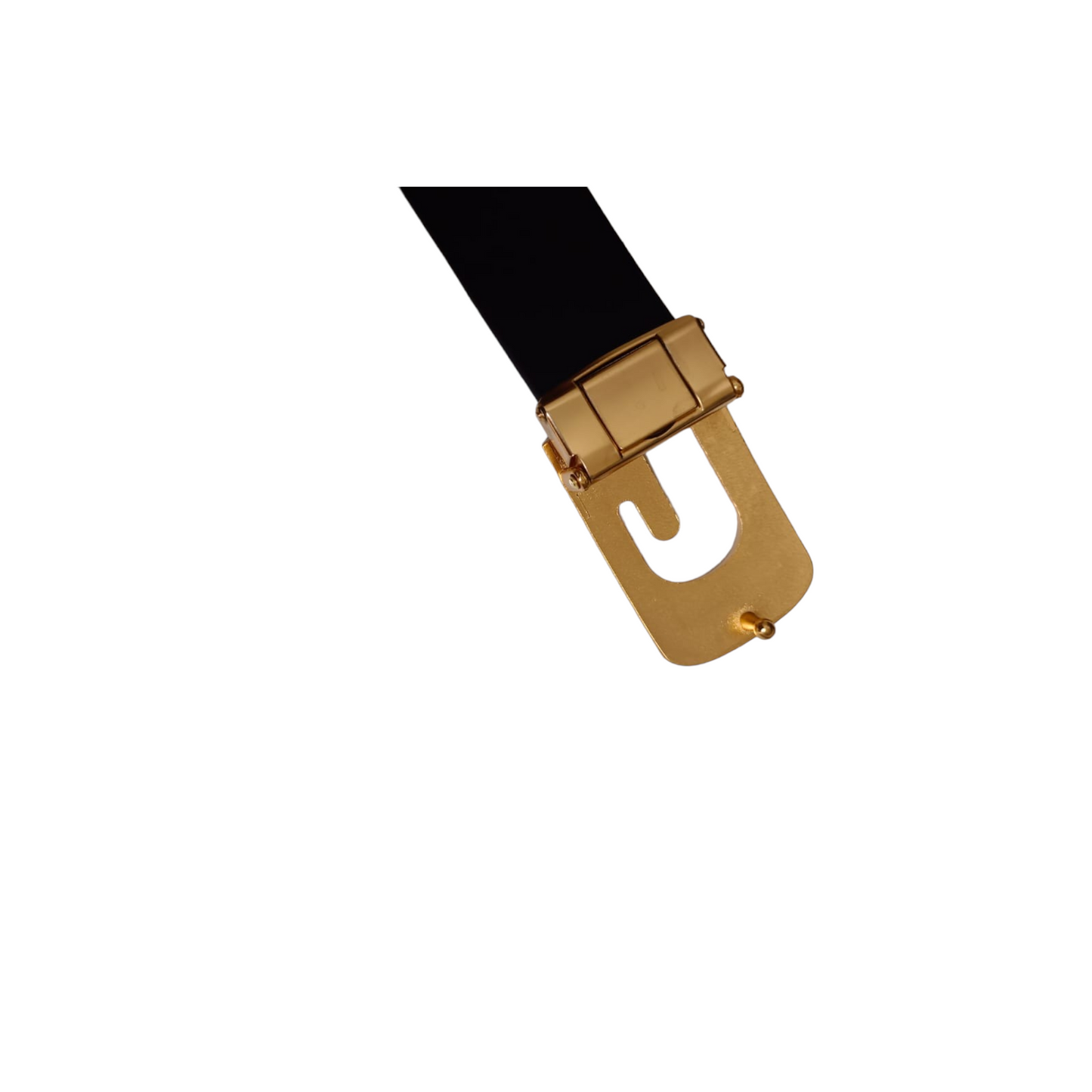 Jack Marc Men's Fashion Black Gold Needle Buckle Leather Belt (28-40cm) 35mm Belt